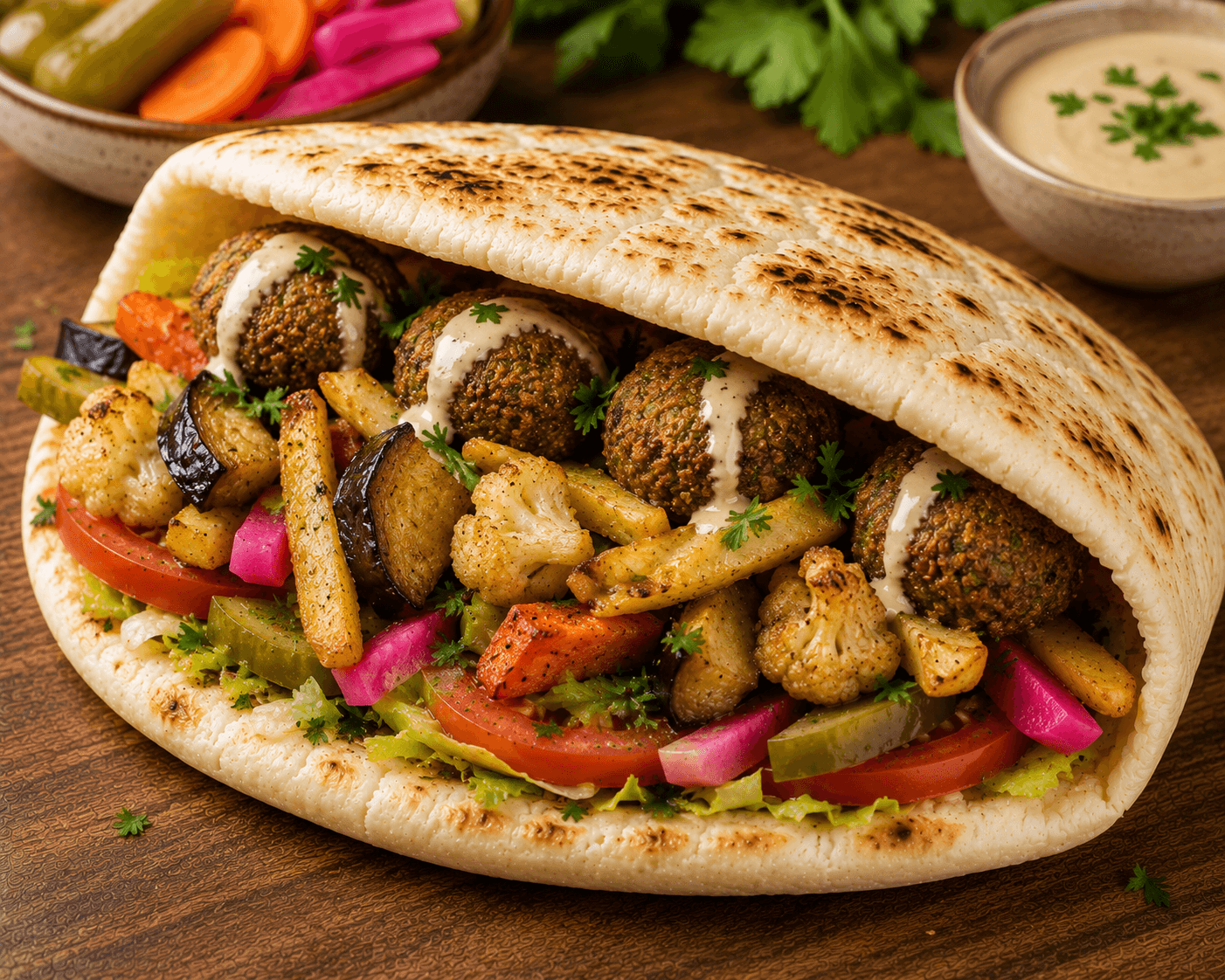 سندويش فلافل مشكله حجم صغير